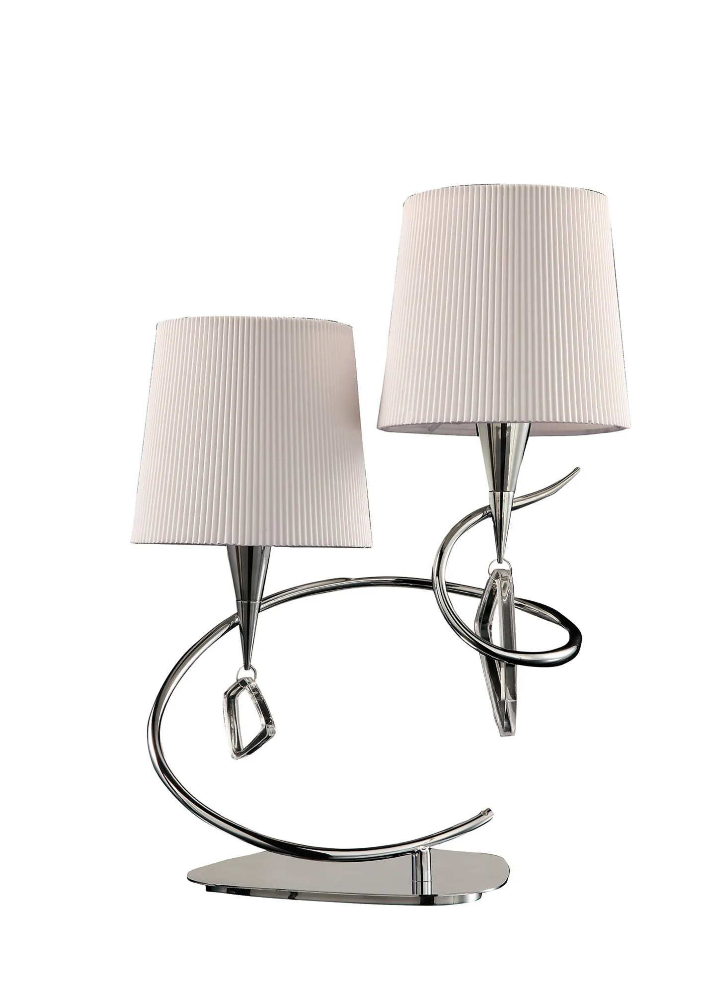 Mara Polished Chrome-Ivory White Table Lamps Mantra Shaded Table Lamps